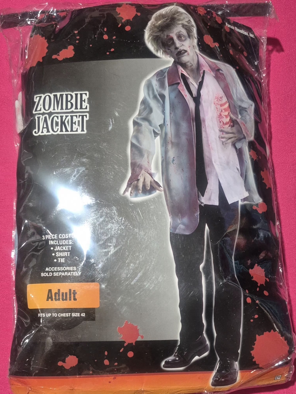 Men's Zombie Costume Jacket - Gray & White Lightweight Shirt Jacket